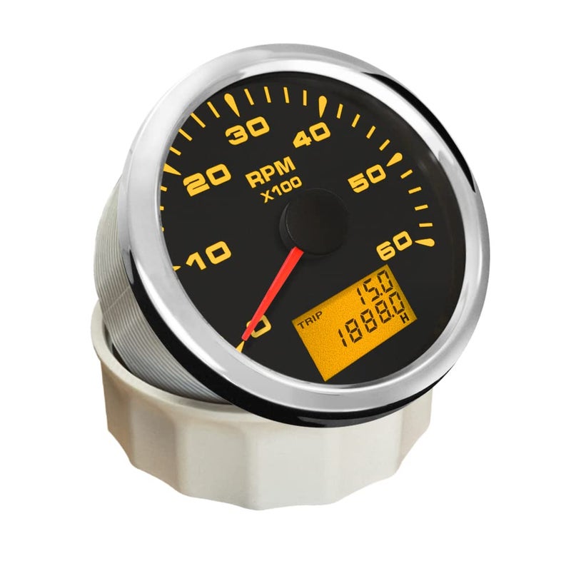 ELING Waterproof 0-6000RPM Outboard Tachometer RPM Gauge for Car Truck Boat Yacht with 8 Colors Backlight 85mm 12V 24V - Image 2